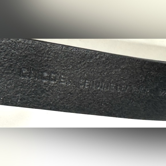 Chico's Womens Genuine Leather Adjustable Waist Silver, White, Black Belt M/L - Picture 9 of 12